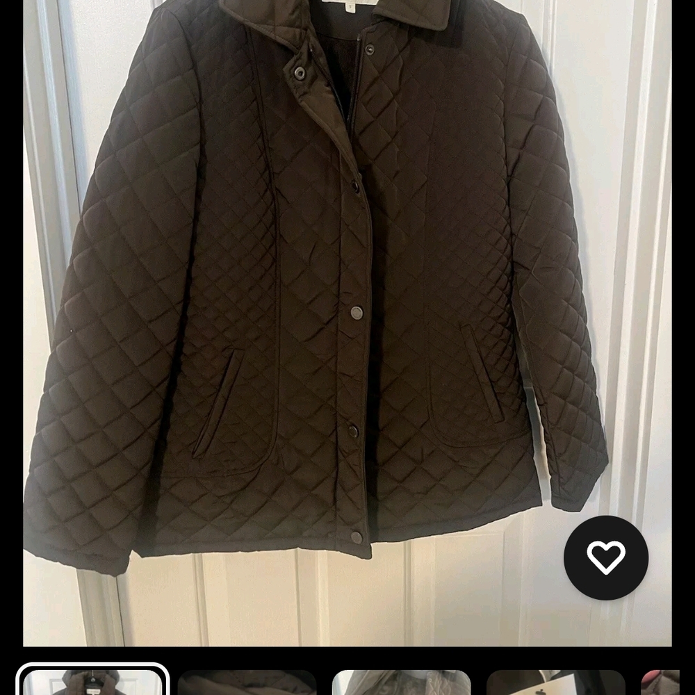 Calvin Klein Collection Brown Puffer Jacket with Quilted Design
